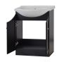 Meuble-lavabo, Priam, 2 portes, noir, 30"