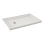 Base de douche, B3Square, 59 7/8" x 35 7/8", drain à gauche, blanc