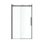 Porte de douche coulissante, Vela, 44 1/2" - 47" x 78 3/4", verre clair, noir mat/or brossé