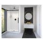 Porte de douche coulissante, Vela, 44 1/2" - 47" x 78 3/4", verre clair, noir mat/or brossé