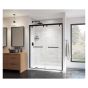 Porte de douche bidirectionnelle, Uptown, 56"-59" x 76", verre clair, noir mat