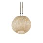Luminaire suspendu solaire en bambou, 8 lm, 15" x 13"