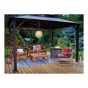 Luminaire suspendu solaire en bambou, 8 lm, 15" x 13"