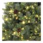 Sapin de Noël, pommes de pin, 600 lumières blanches et multicolores, 9'