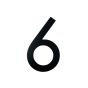 Black Contemporary 9" House Number - 6