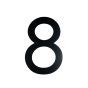 Black Contemporary 9" House Number - 8
