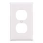 Wallplate  - Duplex Receptacle - Plastic - White