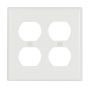 Wallplate - Duplex Receptacle - 2 Gang - Plastic - White