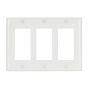 Plaque murale décorative triple, plastique, blanc
