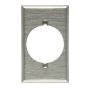 Plaque murale simple, trou 2,15", inox, métallique