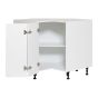 Caisson inférieur de coin 2 portes, Shaker, blanc, 36" x 34 3/4" x 24"
