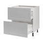 Caisson inférieur 2 tiroirs, Shaker, gris, 30" x 34 3/4" x 24"