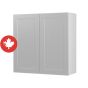 Caisson supérieur 2 portes, Shaker, gris, 36" x 30" x 12 1/2"