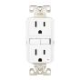 Prise double inviolable, DDTF, blanc, 15 A, 125 V
