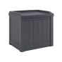 Banc de rangement extérieur, gris, 22 gl
