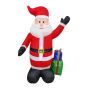 Père Noël gonflable accompagné de ses cadeaux, 6'