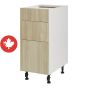 Base Cabinet 3 Drawers - Sheer Beauty - Wood - 15" x 34 3/4" x 24"