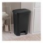 Poubelle à pédale, noir mat, 45 l