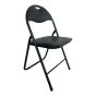 Chaise pliante, faux cuir, noir, 44 x 45 x 80 cm