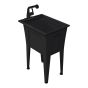 Nova Utility Sink with Faucet - 1 Handle - Black