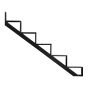 Stair Riser – Aluminum - 5 Stairs – Black - 45"