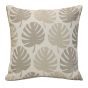Coussin d'extérieur, palmier, taupe, 18" x 18"