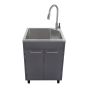 Utility Sink With Cabinet – Black - 24"