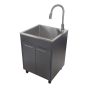 Utility Sink With Cabinet – Black - 24"