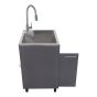 Utility Sink With Cabinet – Black - 24"