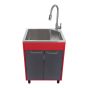 Ensemble cabinet de lavage, noir-rouge, 24"