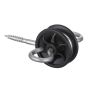 Isolateur à double ancrage, pour poteau en bois, noir, 2/pqt