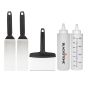 Ensemble d’ustensiles pour BBQ, acier inoxydable, 5/pqt