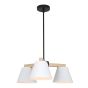 Luminaire suspendu Maderrio, 3 lumières, 8", noir-blanc mat