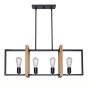 Riberia Pendant Light – 20" – Black-Wood