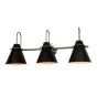 Applique murale de vanité, 3 lumières, Piana, noir-nickel, 28"