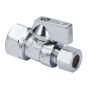 Valve d’arrivée d’eau, horizontale, 3/8" FIP x 3/8" COMP, laiton