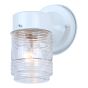 Applique murale extérieure, verre transparent, blanc, 4-1/2 po x 7-1/2 po x 6 po