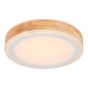 Plafonnier à DEL, rond, fini blanc/bois, 13 po, 24 W