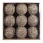 Glittered Christmas Ornaments – 9-Pack – Assorted colors