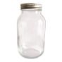 Pots Mason en verre avec couvercle 2 pièces, 1 000 ml, 12/pqt