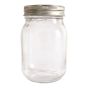 Pots Mason en verre avec couvercle 2 pièces, 500 ml, 12/pqt