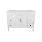 Makala Bathroom Vanity – 48.25" x 21.25" x 35.75" – Matte White Finish