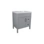 Meuble-lavabo Makala, style shaker, 30", gris