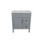 Meuble-lavabo Makala, style shaker, 30", gris