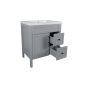 Meuble-lavabo Makala, style shaker, 30", gris