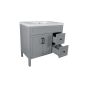 Meuble-lavabo Makala, style shaker, 36", gris
