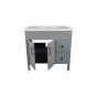 Meuble-lavabo Makala, style shaker, 36", gris