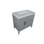 Meuble-lavabo Makala, style shaker, 36", gris