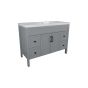 Meuble-lavabo Makala, style shaker, 28", gris