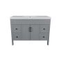 Meuble-lavabo Makala, style shaker, 28", gris